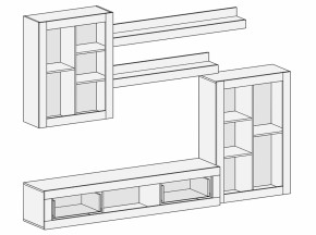 Гостиная Детройт 2 (Дуб сонома/Белый бриллиант) в Алапаевске - alapaevsk.mebel-e96.ru