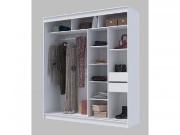 Шкаф-купе 2000 мм Гранд-1 ЛДСП/Зеркало, Белый (Эра) в Алапаевске - alapaevsk.mebel-e96.ru