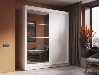 Шкаф-купе 2000 мм Гранд-1 ЛДСП/Зеркало, Белый (Эра) в Алапаевске - alapaevsk.mebel-e96.ru