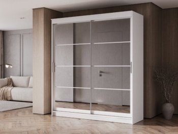 Шкаф-купе 2000 мм Гранд-1 зеркало/зеркало, белый (Эра) в Алапаевске - alapaevsk.mebel-e96.ru