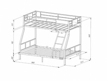 Кровать двухъярусная Гранада-1ПЯЯ 140 в Алапаевске - alapaevsk.mebel-e96.ru