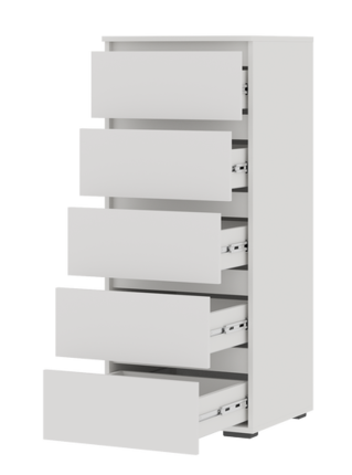 Комод Хелен КМ 03 502 5 ящиков белый (СтендМ) в Алапаевске - alapaevsk.mebel-e96.ru