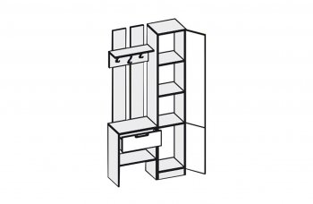 Прихожая Иннэс-3 бетон светлый/камень темный (Диал) в Алапаевске - alapaevsk.mebel-e96.ru