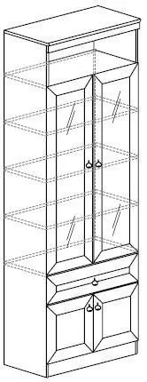 Шкаф для книг Инна 611 (Яна) в Алапаевске - alapaevsk.mebel-e96.ru