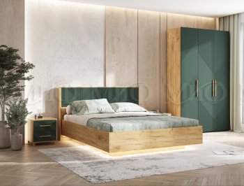 Кровать парящая Ирис крафт/грин (Миф) в Алапаевске - alapaevsk.mebel-e96.ru