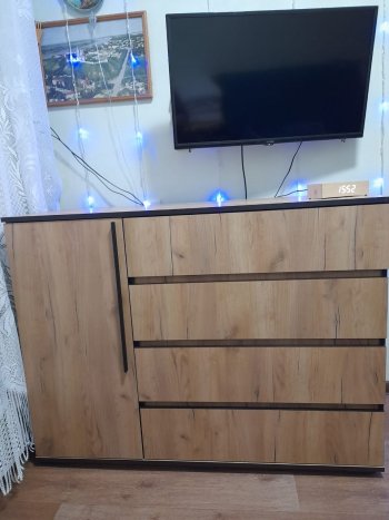 Комод 1 дверь 4 ящика (1200) Норд, дуб крафт (Миф) в Алапаевске - alapaevsk.mebel-e96.ru