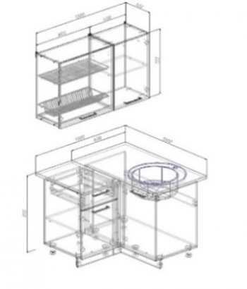 Кухонный гарнитур угловой Изумруд 1000*1000 в Алапаевске - alapaevsk.mebel-e96.ru