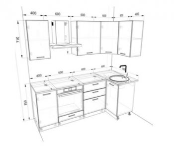 Угловой кухонный гарнитур Изумруд 2200*1000 мм в Алапаевске - alapaevsk.mebel-e96.ru