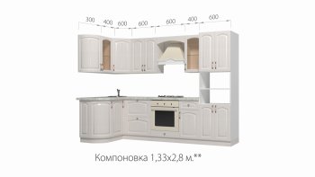 Кухонный гарнитур Кантри 1330*2800 мм в Алапаевске - alapaevsk.mebel-e96.ru