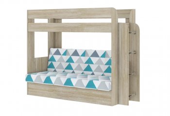 Кровать 2-х ярусная с диваном Карамель 75 сонома (NILS MINT) в Алапаевске - alapaevsk.mebel-e96.ru