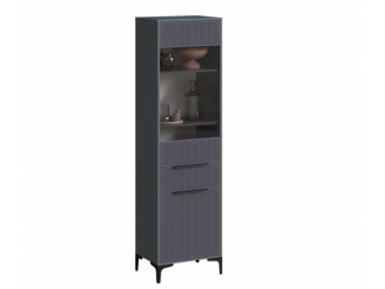 Пенал 550 мм со стеклом Кимберли графит (Handis) в Алапаевске - alapaevsk.mebel-e96.ru | фото