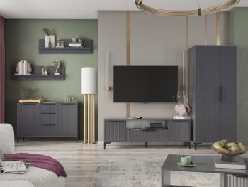 Стенка Кимберли графит, модульная (Handis) в Алапаевске - alapaevsk.mebel-e96.ru