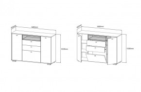 Комод ЛАНС К303, Дуб бунратти, белый/Белый (ДСВ) в Алапаевске - alapaevsk.mebel-e96.ru