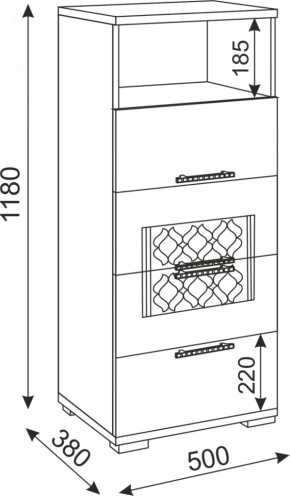 Комод малый Тиффани М10 (Риннер) в Алапаевске - alapaevsk.mebel-e96.ru