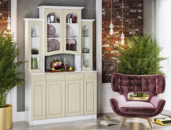 Буфет Констанция 4-х створчатый Фисташковый (Миф) в Алапаевске - alapaevsk.mebel-e96.ru