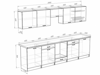 Кухонный гарнитур 3000 мм Кремона (Росток) в Алапаевске - alapaevsk.mebel-e96.ru