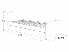 Кровать-6 одинарная с 2-мя ящиками (800*2000) в Алапаевске - alapaevsk.mebel-e96.ru