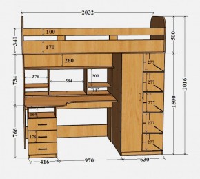 Кровать-чердак Аракс в Алапаевске - alapaevsk.mebel-e96.ru