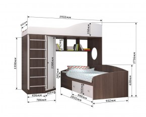 Кровать-чердак Кадет 2 с металлической лестницей в Алапаевске - alapaevsk.mebel-e96.ru