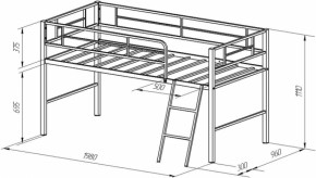 Кровать-чердак Севилья-Я-Мини (Голубой) в Алапаевске - alapaevsk.mebel-e96.ru