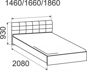 Кровать интерьерная Лита с латами 1400*2000 в Алапаевске - alapaevsk.mebel-e96.ru