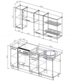 Кухонный гарнитур Антрацит 1800 в Алапаевске - alapaevsk.mebel-e96.ru