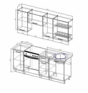 Кухонный гарнитур Антрацит 2000 в Алапаевске - alapaevsk.mebel-e96.ru