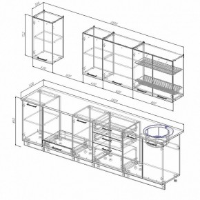 Кухонный гарнитур Антрацит 2800 в Алапаевске - alapaevsk.mebel-e96.ru