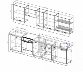 Кухонный гарнитур Антрацит 3000 в Алапаевске - alapaevsk.mebel-e96.ru