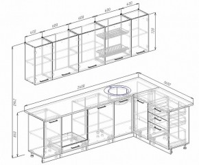 Кухонный гарнитур угловой Графика 2600х1600 мм МДФ в Алапаевске - alapaevsk.mebel-e96.ru