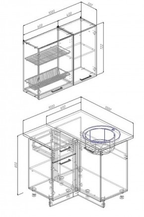 Кухонный гарнитур угловой Прима 1000*1000 в Алапаевске - alapaevsk.mebel-e96.ru