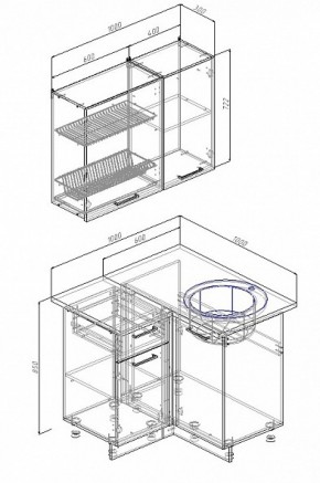 Кухонный гарнитур угловой Сатин 1000*1000 в Алапаевске - alapaevsk.mebel-e96.ru