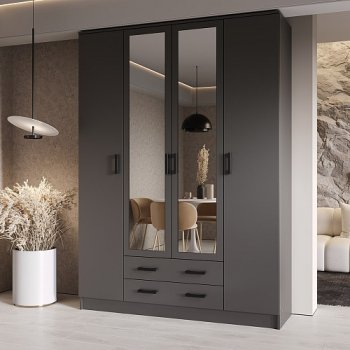 Шкаф Квадро 1600 мм Графит (Эра) в Алапаевске - alapaevsk.mebel-e96.ru