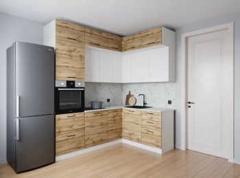 Кухонный гарнитур угловой Лада 2200*1700 мм (Санвут) в Алапаевске - alapaevsk.mebel-e96.ru