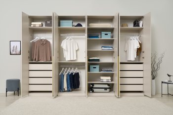 Гардеробная/шкаф 3200 мм Ларго №2 Кашемир (Миф) в Алапаевске - alapaevsk.mebel-e96.ru