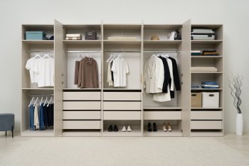 Гардеробная/шкаф 4000 мм Ларго №4 Кашемир (Миф) в Алапаевске - alapaevsk.mebel-e96.ru