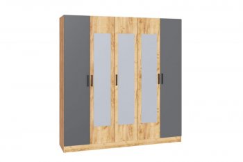 Шкаф 2000 мм Ларс крафт/графит (Микон) в Алапаевске - alapaevsk.mebel-e96.ru