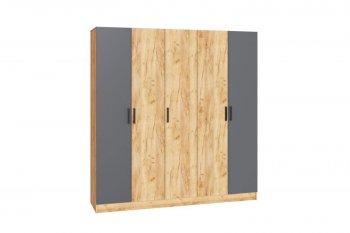 Шкаф 2000 мм Ларс без зеркал, крафт/графит (Микон) в Алапаевске - alapaevsk.mebel-e96.ru