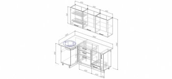 Угловой кухонный гарнитур Латте 1800х1000 мм в Алапаевске - alapaevsk.mebel-e96.ru