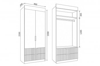 Шкаф Лавис ШД 900.1, белый софт (ДСВ) в Алапаевске - alapaevsk.mebel-e96.ru