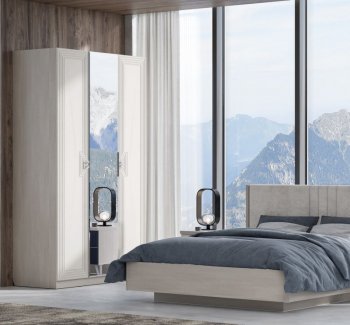 Шкаф распашной 1400 мм Лежер ШК-3103 холст белый (СанТан) в Алапаевске - alapaevsk.mebel-e96.ru