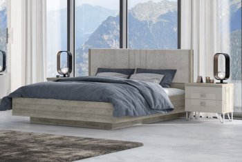 Кровать 1600 мм Лежер КР-311-16-16 дуб серый/велюр Missoni 18 (Сантан) в Алапаевске - alapaevsk.mebel-e96.ru