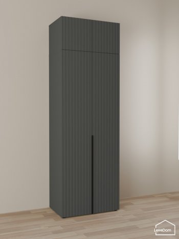 Шкаф с антресолью 800 мм Linnea MHR-2A-2 2450х800х510 (Графит-М 11.1.25) в Алапаевске - alapaevsk.mebel-e96.ru