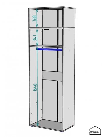 Шкаф с антресолью 800 мм Linnea MHR-2A-1 2450х800х510 (Графит-М 11.1.25) в Алапаевске - alapaevsk.mebel-e96.ru
