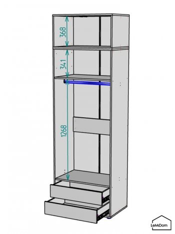 Шкаф с антресолью 800 мм Linnea MHR-2A-3 2450х800х510 (Графит-М 11.1.25) в Алапаевске - alapaevsk.mebel-e96.ru