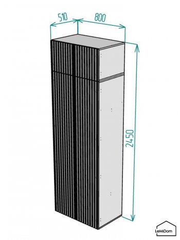 Шкаф с антресолью 800 мм Linnea MHR-2A-3 2450х800х510 (Белый-М 11.1.1) в Алапаевске - alapaevsk.mebel-e96.ru
