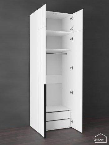 Шкаф с антресолью 800 мм Linnea MHR-2A-3 2450х800х510 (Белый-М 11.1.1) в Алапаевске - alapaevsk.mebel-e96.ru