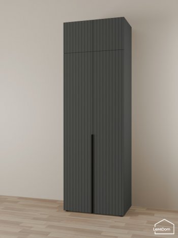 Шкаф с антресолью 800 мм Linnea MHR-2A-3 2450х800х510 (Графит-М 11.1.25) в Алапаевске - alapaevsk.mebel-e96.ru