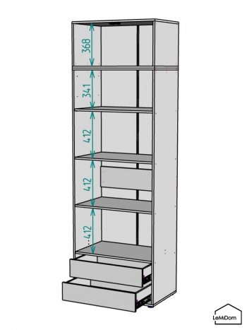 Шкаф с антресолью 800 мм Linnea MHR-2A-4 2450х800х510 (ДВ-М 11.1.25) в Алапаевске - alapaevsk.mebel-e96.ru