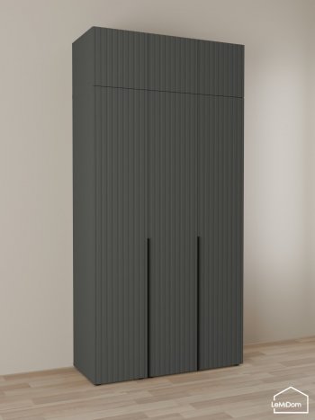 Шкаф с антресолью 1200 мм Linnea MHR-3A-1 2450х1200х510 (Графит-М 11.1.25) в Алапаевске - alapaevsk.mebel-e96.ru